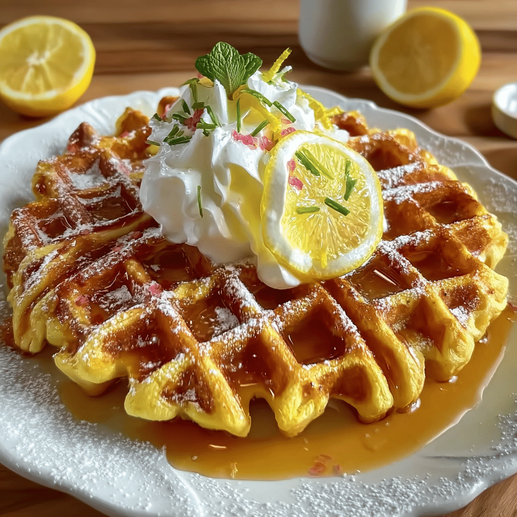 Lemon Pound Cake Waffles