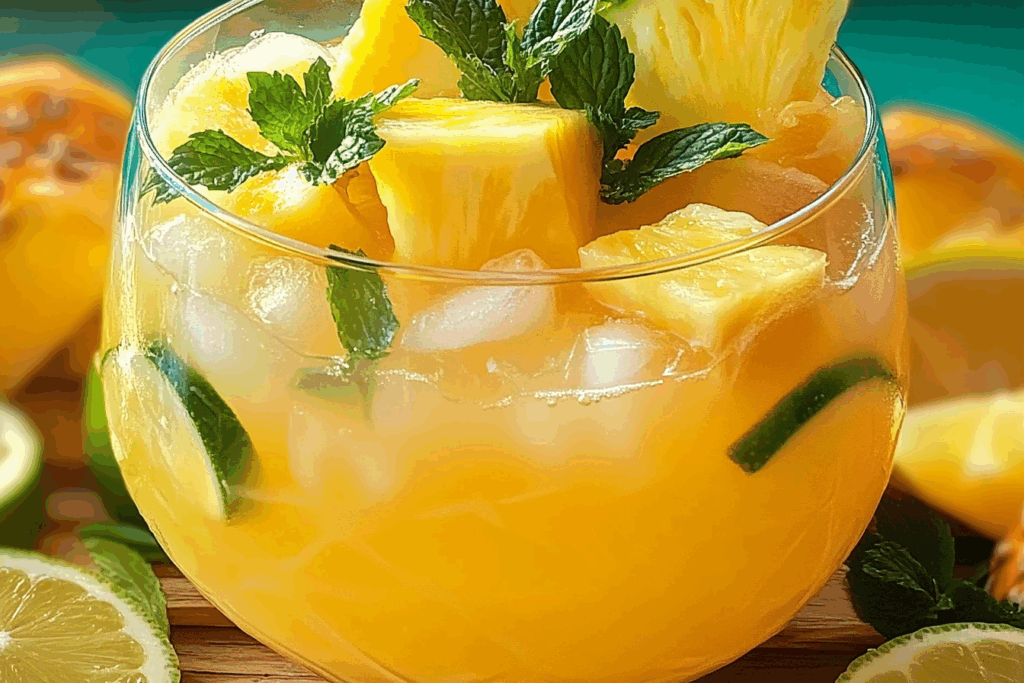 Summer Tropical Pineapple Lemonade Punch