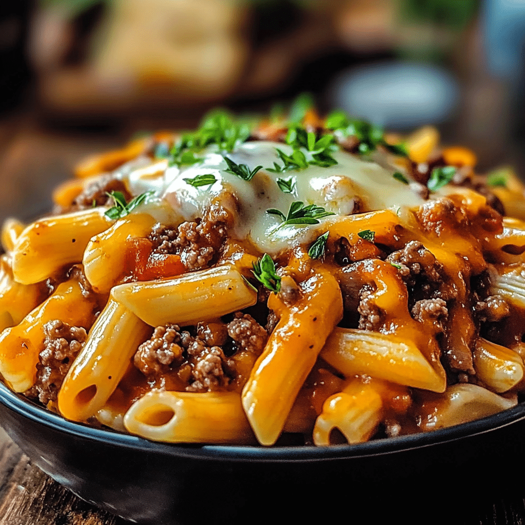 Sloppy Cheeseburger Pasta
