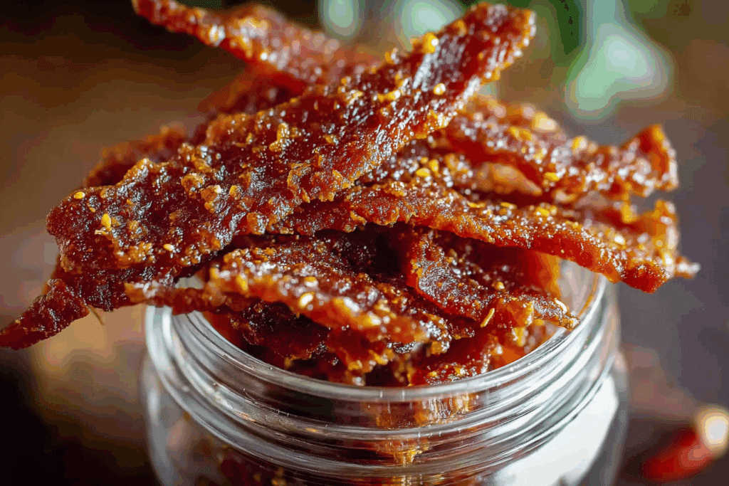 Honey Garlic Chicken Jerky (Air Fryer Method)